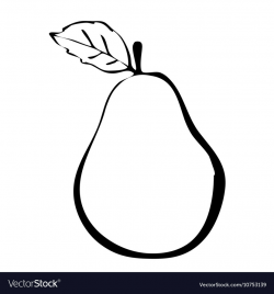 Pear clipart pear outline, Pear pear outline Transparent ...