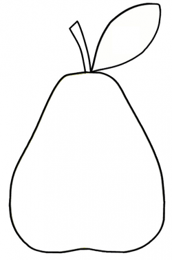 Pear outline to color lge 13 cm | This clipart drawing has b ...