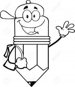 Happy Pencil Clipart Black And White