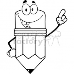 5913 Royalty Free Clip Art Smiling Pencil Cartoon Character Pointing With  Finger clipart. Royalty-free clipart # 388974