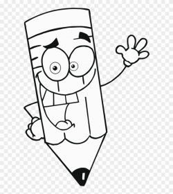 Detail Colouring Page Of Cartoon Pencil For Kids Added - Cartoon ...
