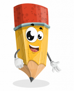 Vector Tiny Happy Pencil Character Pencil - Clip Art Library