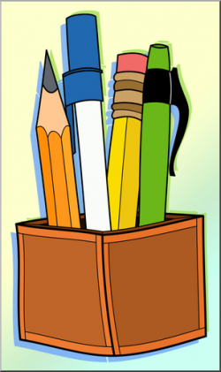 Clip Art: Pen & Pencil Holder Color 1 I abcteach.com | abcteach