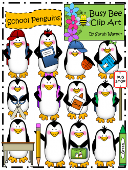 Penguins Clip Art - Back to School Set {By Busy Bee Clip Art ...
