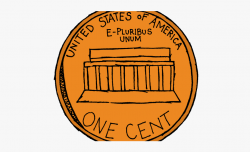 Coin Clipart Penny - Back Of Penny Drawing, Cliparts ...