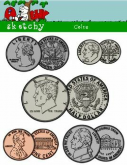 US Coin / Money Clipart | Clip art, How to draw hands, Coins