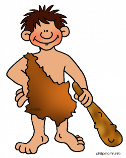 Free Early Human Clip Art by Phillip Martin, Man with Club | Cave ...