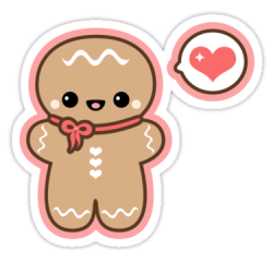 Cute Gingerbread Man' Sticker by sugarhai | cute stickers ...