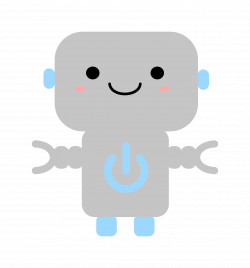 Clipart - Kawaii Robot with Power Symbol