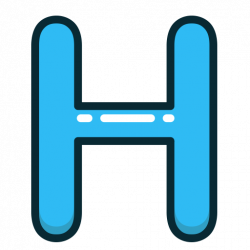 Blue, H, Letter, Alphabet, letters icon