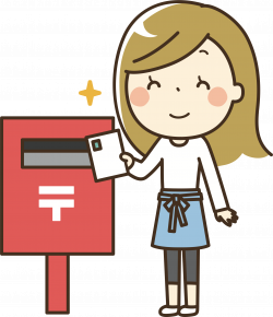 Clipart - Mailing a Japanese Postcard