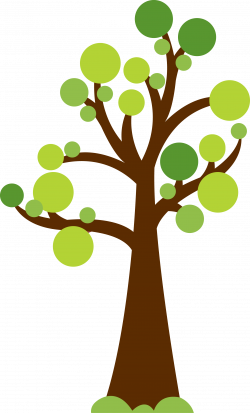 Tree with circles for leaves. Cute image for summer or garden theme ...