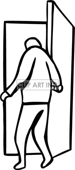 People Opening Door Clipart