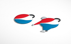 3D design Pepsi/ fat man logo, key tag 3D | Tinkercad