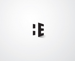 HE personal logo study, using negative space in the logo ...