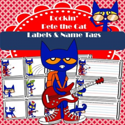 Rockin\' Pete the Cat Labels & Name Tags