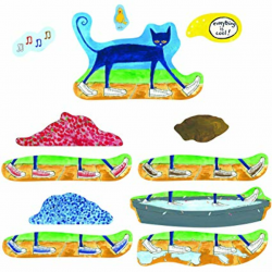 Little Folk Visuals Pete the Cat: I Love My White Shoes Precut Flannel/Felt  Board Figures, 12 Pieces Set