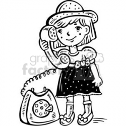small girl talking on the phone clipart. Royalty-free clipart # 381558