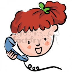 A Brown Haired Girl Talking on the phone clipart. Royalty-free clipart #  377015