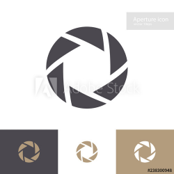 Lens symbol set isolated on background. Aperture icon ...