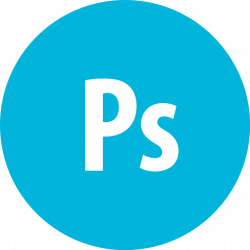 Adobe, photoshop, round icon