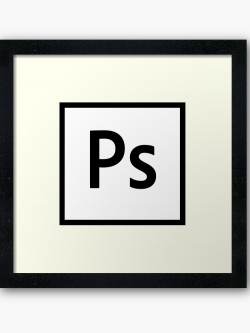 Adobe Photoshop Logo - Black Outline (Transparent) | Framed Art Print