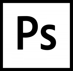 Adobe Photoshop Logo - Black Outline (Transparent) | Art Print