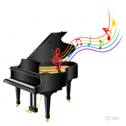 Free Piano and Music Sheet Clipart Image｜Illustoon