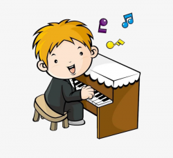 Boy Playing Piano Clipart