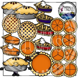 Berry and Pumpkin Pie Clipart and Pie Fraction Clipart | TpT