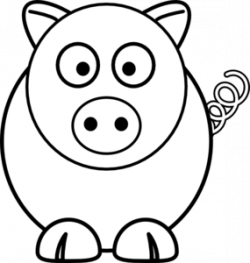 Cartoon Pig Black And White Clip Art at Clker.com - vector ...