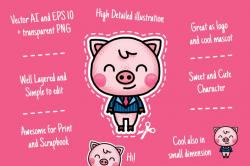 Business Cute Pig Clipart