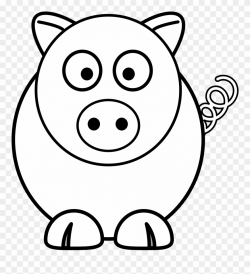 Black And White Pig Clipart No Background Collection - Black N White ...