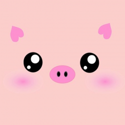 3dRose lsp_113123_2 Kawaii Pig Face Cute Pink Minimalist Farm - Clip ...