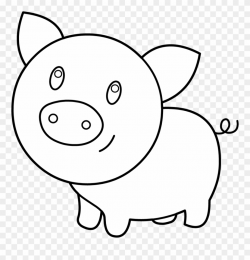 Baby Pig Coloring Printable - Pig Clipart Black And White - Png ...