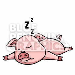Pig Sleeping Vector Cartoon Clipart Illustration
