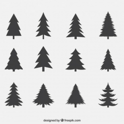 Simple evergreen trees clipart black and white clipart ...