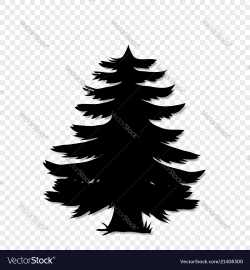 Black silhouette of fir-tree clip art isolated on