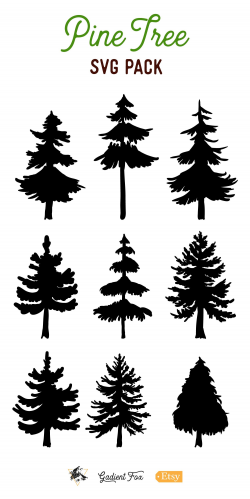 9 Vector Pine Tree Silhouette Illustrations | Pine tree ...