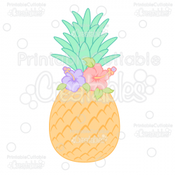 Hibiscus Flower Pineapple SVG Cutting File & Clipart
