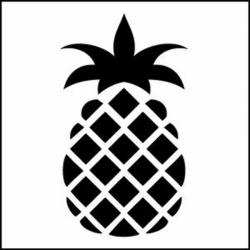 Pineapple clipart stencil, Pineapple stencil Transparent ...