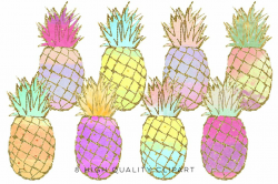 pineapple clip art, Gold Pineapples, gold pineapple clip art, Gold Texture  Pineapples, Gold foil pineapples, Summer Clip Art, Tropical