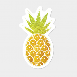 Pretty Glitter Tropical Pineapple Drawing Sticker By Tanyadraws Design By  Humans
