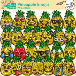 Pineapple Emoji Clip Art: Emoticon Graphics {Glitter Meets Glue}