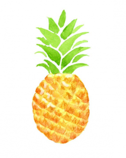 Watercolor Pineapple Clipart, Tropical, Summer, Fruit, Exotic ...