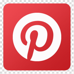 Flat Gradient Social Media Icons, Pinterest, white and red P ...
