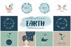 Cartoon girls clip art, Earth Day by Knickknack Studio on ...