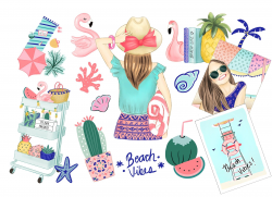 Beach clipart by Rosabebe on @creativemarket #graphicdesign ...