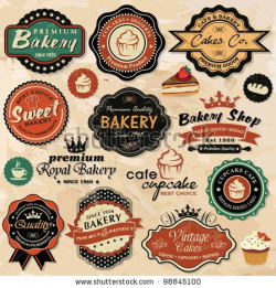 Set Of Vintage Retro Bakery Logo Badges And Labels Stock ...