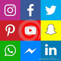 Collection of popular social media icons Facebook Twitter ...